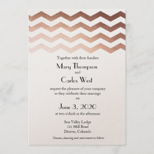 Bilingual Roos Gold Chevron Weddenschap Kaart