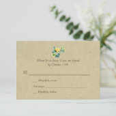 Bilingual Rustic Flower Garland Wedding RSVP (Staand voorkant)