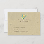 Bilingual Rustic Flower Garland Wedding RSVP Kaartje (Achterkant)