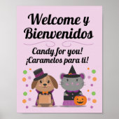 Bilingual Spaans-English Halloween Sign Poster (Voorkant)