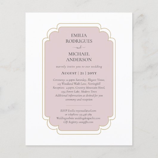 Bilingual Spanish Boda budget Weddenschap Flyer (Achterkant)