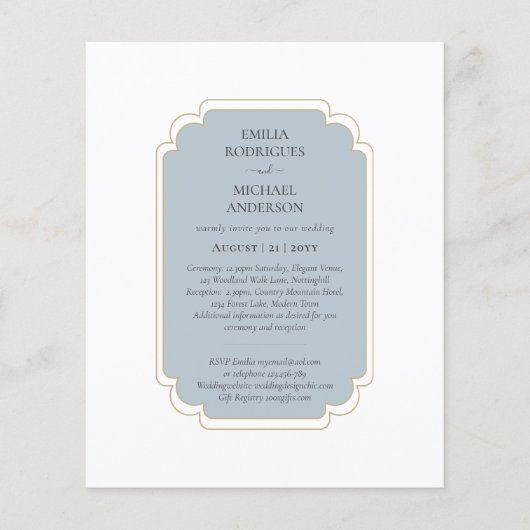 Bilingual Spanish Boda budget Weddenschap Flyer (Voorkant)