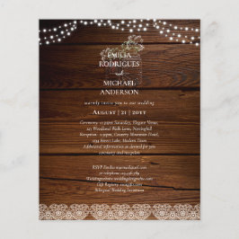 Bilingual Spanish Boda RUSTIC Wedding Invite Flyer