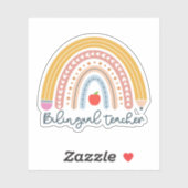 Bilingual Teacher Gift for Bilingual Teacher Sticker (Vel)