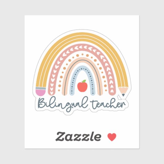 Bilingual Teacher Gift for Bilingual Teacher Sticker (Vel)