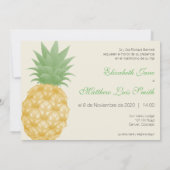 Bilingual Tropical Pineapple Wedding Invitation Kaart (Achterkant)