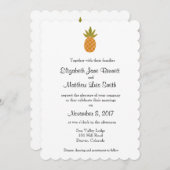 Bilingual Tropical Wedding Invitation tweezijdig Kaart (Voorkant / Achterkant)