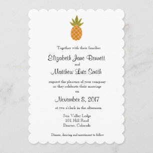 Bilingual Tropical Wedding Invitation tweezijdig Kaart