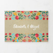 Bilingual Wedding Invitation - Kraft Flora Drieluik Uitnodiging (Cover)
