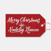 Bilingual Welsh American Holiday Gift Labels Cadeaulabel (Voorkant (Horizontaal))