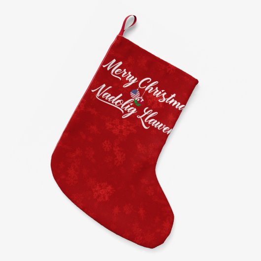 Bilingual Welsh American Xmas Stocking Kleine Kerstsok (Voorkant (Hangend))