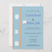 Bilingual Woodland Wedding Invitation Kaart (Achterkant)