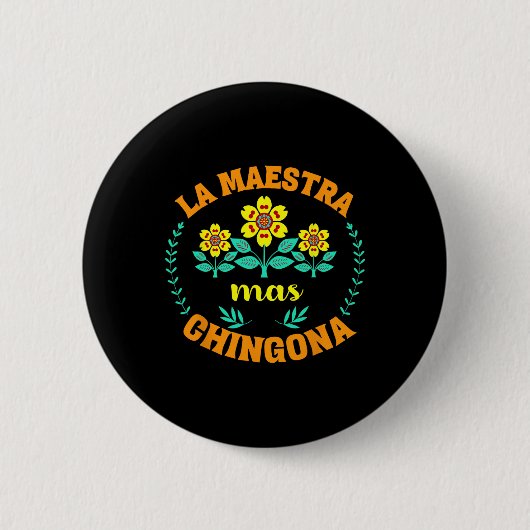 Bilinguale Meester Terug naar School Spaanse Leraa Ronde Button 5,7 Cm (Voorkant)