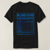 Biljargon voor spelersinformatie en voedingsfactor t-shirt (Design voorkant)