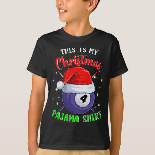 Biljart 4 bal Dit is mijn kerstpyjama T-shirt
