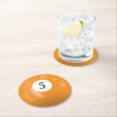 Biljart 5 bal ronde kartonnen onderzetter (Insitu)