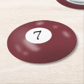 Biljart 7 bal ronde kartonnen onderzetter (Gebogen)