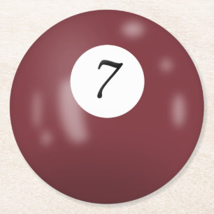 Biljart 7 bal ronde kartonnen onderzetter