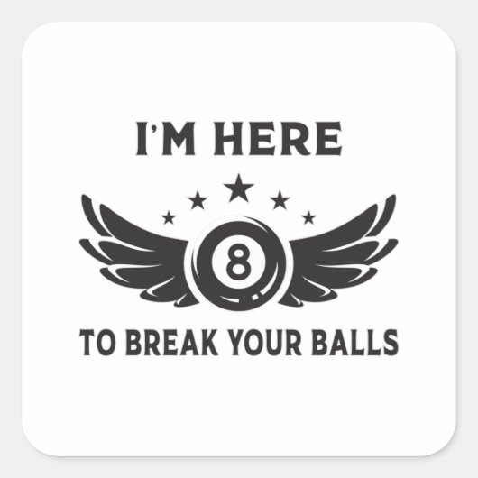 Biljart 8 Bal Snooker Biljart Grappig Gift Idee Vierkante Sticker (Voorkant)