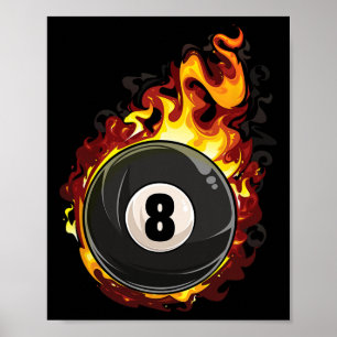 Biljart 8 Bal Speler Pool Biljart Snooker Cue Poster