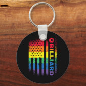 Biljart 8-ball Pool Biljart Amerikaanse Vlag - Bil Sleutelhanger (Voorkant)