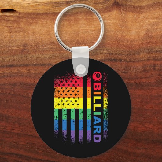 Biljart 8-ball Pool Biljart Amerikaanse Vlag - Bil Sleutelhanger (Voorkant)