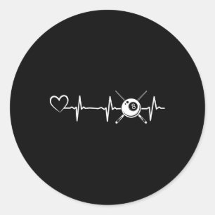 Biljart 8-ball Pool Biljart Hartslag Hart - B Ronde Sticker