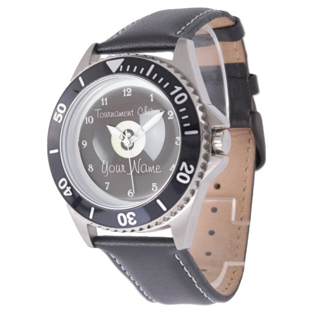 Biljart 8 Ball Watch Horloge (Gekanteld)