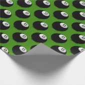 biljart acht bal op groen cadeaupapier (Hoek)