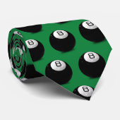 Biljart Acht Bal op groen Stropdas (Opgerold)