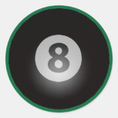 Biljart Acht Bal Ronde Sticker (Voorkant)