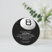 Biljart Acht Bal Verjaardag Uitnodigen Kaart (Staand voorkant)