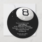 Biljart Acht Bal Verjaardag Uitnodigen Kaart (Voorkant)