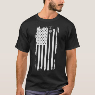 Biljart Amerikaanse Vlag Pool Tafel Acht Ball T-shirt