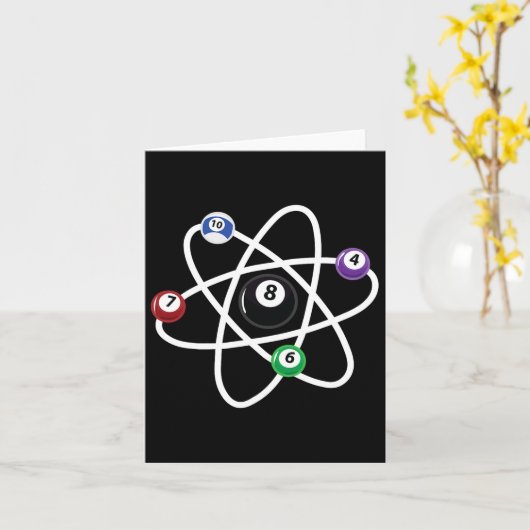 Biljart Atom Science Shirt 8-ball Pool Lovers Bi Kaart (Gele Bloem)