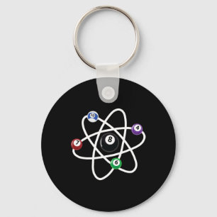 Biljart Atom Science Shirt 8-ball Pool Lovers Bi Sleutelhanger