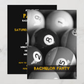 Biljart Bachelor Party Uitnodigingskaarten Kaart (Voorkant / Achterkant)