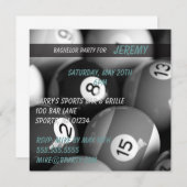 Biljart Bachelor Party Uitnodigingskaarten Kaart (Voorkant / Achterkant)