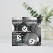 Biljart Bachelor Party Uitnodigingskaarten Kaart (Staand voorkant)