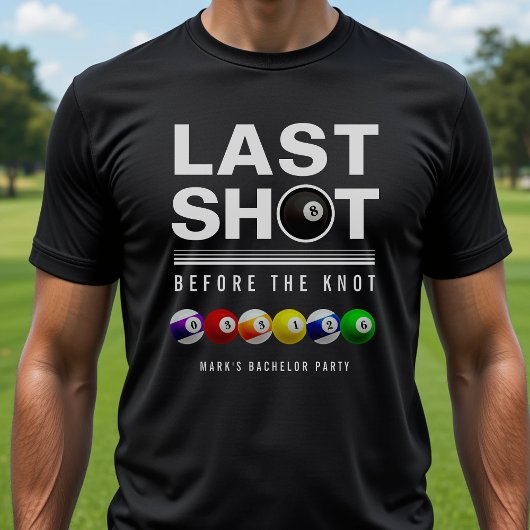 Biljart Bachelorfeest Laatste Schot Poolbal Zwart T-shirt