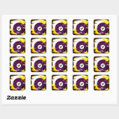BILJART BAL NUMMER 4 VIERKANTE STICKER (Vel)
