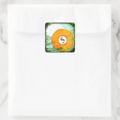 BILJART BAL NUMMER 5 VIERKANTE STICKER (Tas)