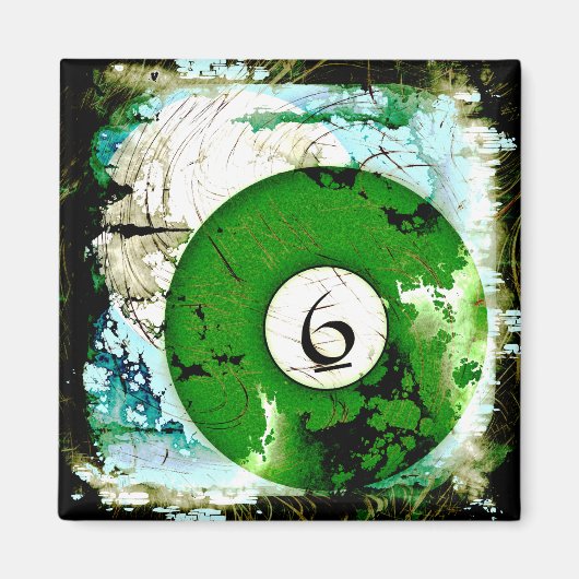 BILJART BAL NUMMER 6 MAGNEET (Voorkant)