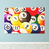 Biljart Collage Triptiek Canvas Afdruk (Insitu (Houten vloer))