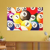 Biljart Collage Triptiek Canvas Afdruk (Insitu (Woonkamer))