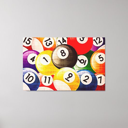 Biljart Collage Triptiek Canvas Afdruk (Voorkant)