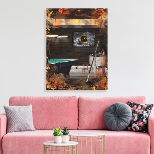 Biljart Cue Sport Canvas Afdruk (Insitu (Woonkamer))