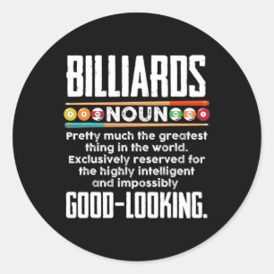 Biljart Definitie - Grappig Biljart 8 Ball Pool Ronde Sticker