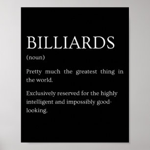 Biljart Definitie - Grappige Sarcastische Biljart Poster