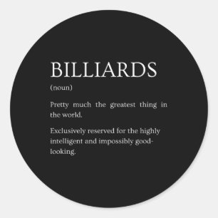 Biljart Definitie - Grappige Sarcastische Biljart Ronde Sticker